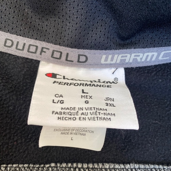 Champion sweatshirt performance Duofold Warm 1/4 zip gray black Large - Picture 11 of 12